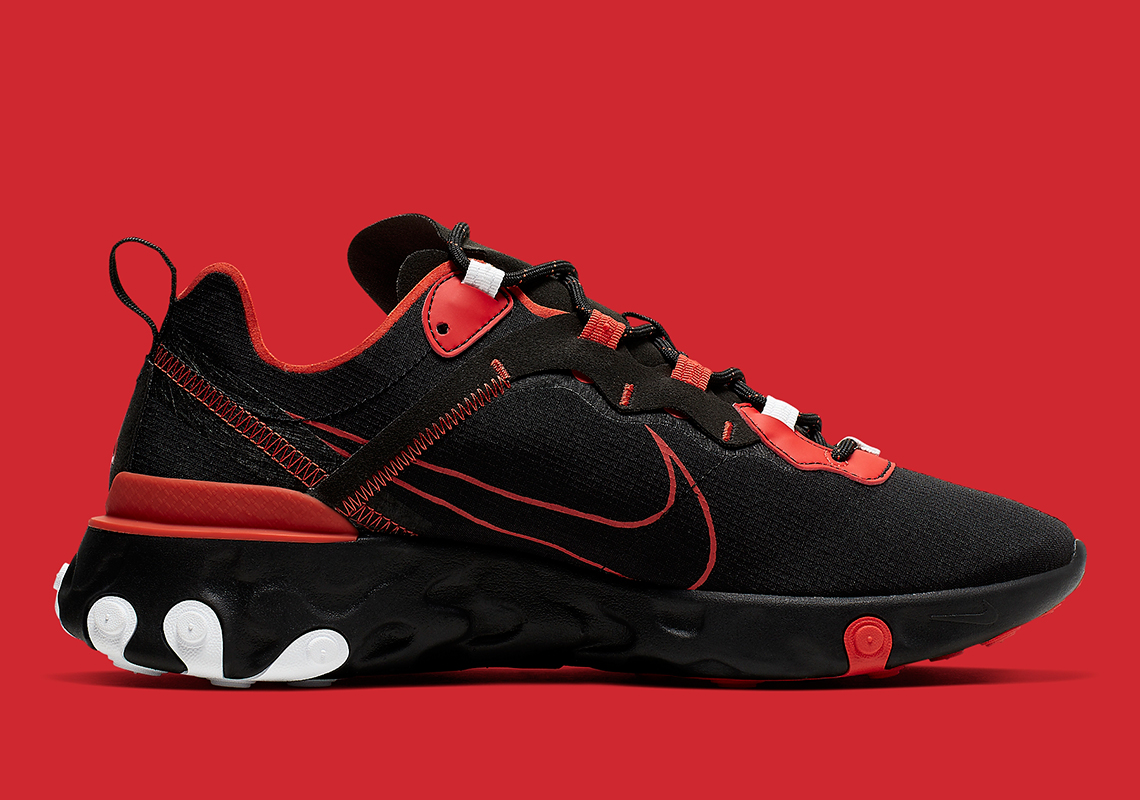 nike react red and black