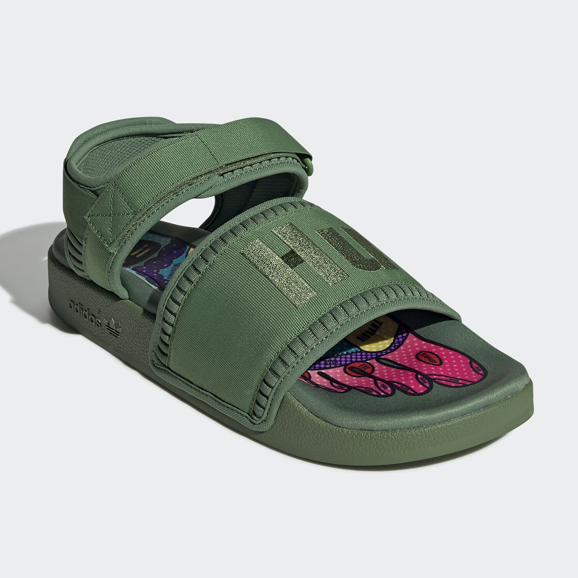 adidas adilette sandals green