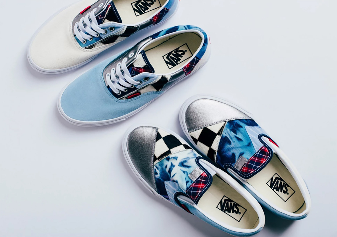 slip on patchwork vans