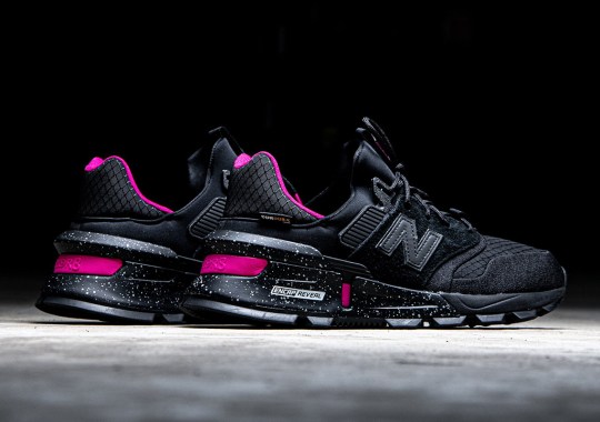 The New Balance New Balance College Pack Cordura Appears In Black And Neon Pink