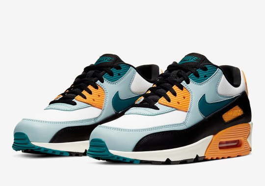 The Nike Air Max 90 Essential Appears In Teal And Golden Yelllow