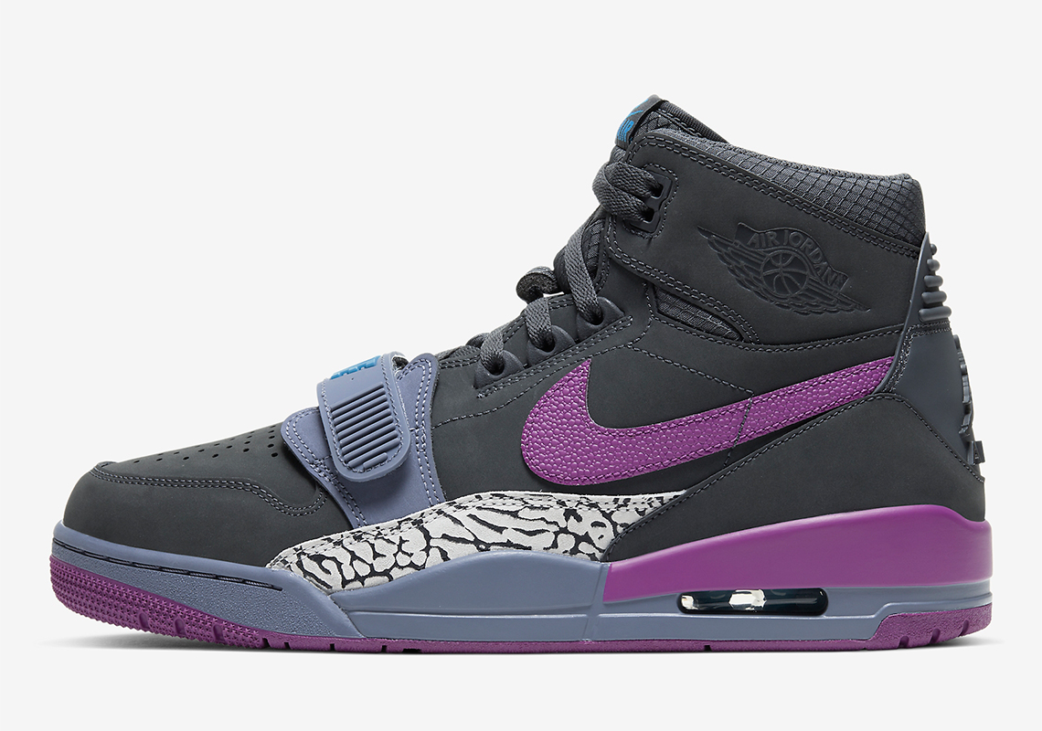 The Jordan Legacy 312 Emerges With Dark Grey Suede And Purple Accents