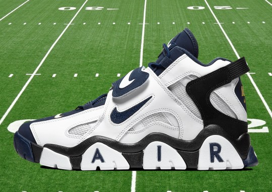 The Nike Air Barrage Mid Is Returning In OG Navy And Gold