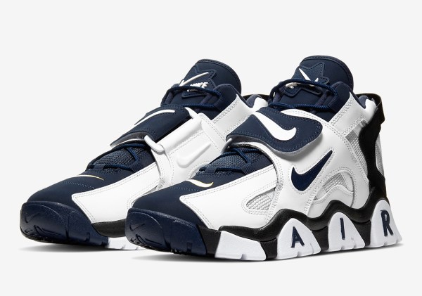 Nike Air Barrage Mid White Navy Gold AT7847-101 Release Info ...