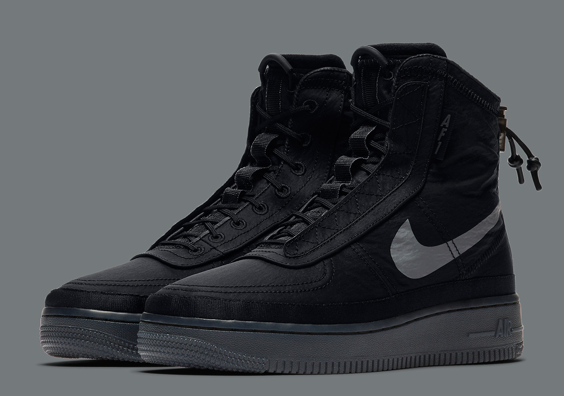 nike women's air force 1 shell black sneaker
