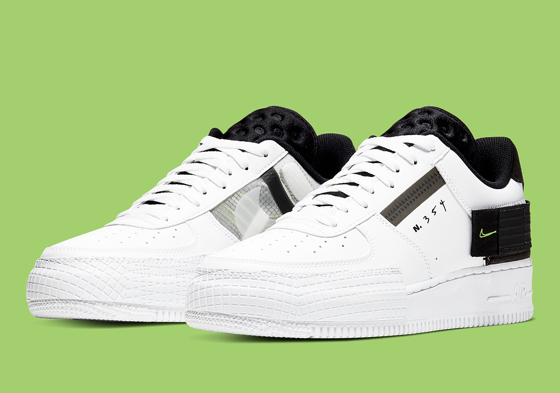 Nike Air Force 1 Type White Black Volt 