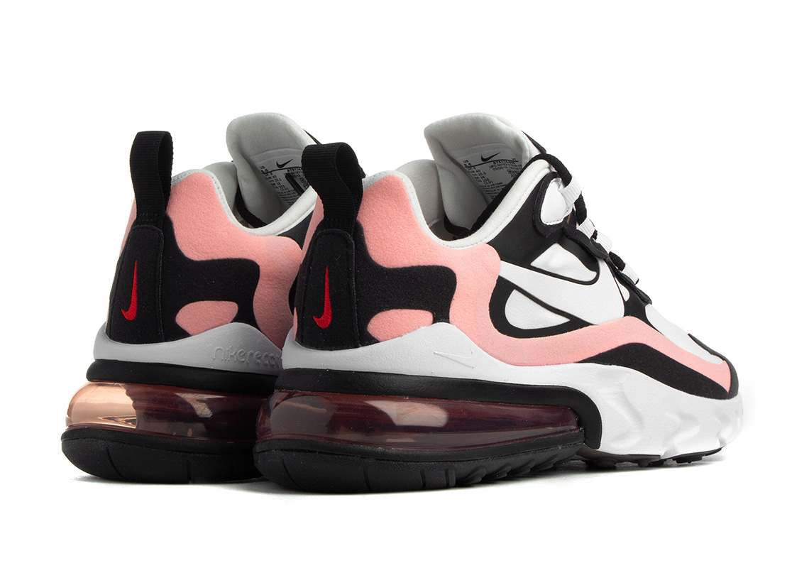 nike air max 270 react white pink and black sneakers