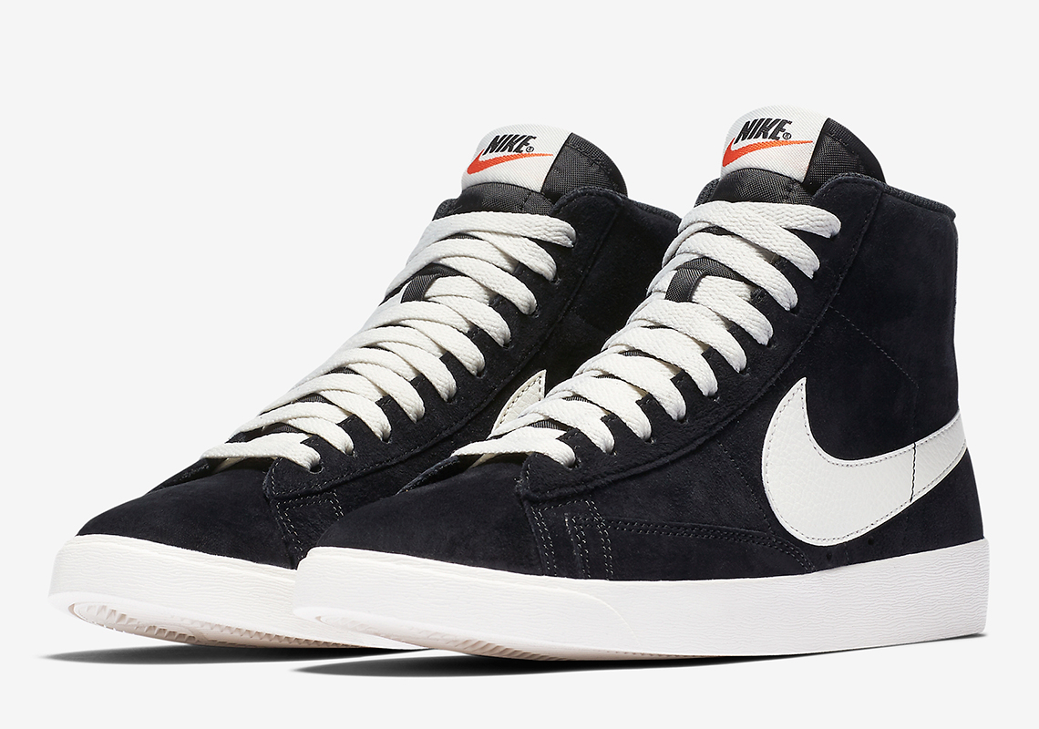 nike blazer mid black and white