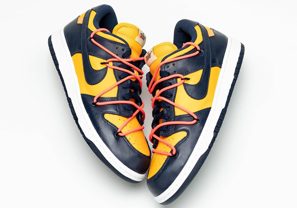 Off-White Nike Dunk Low Michigan Release Info + Photos 