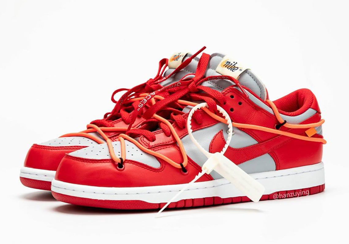 nike dunk low white university red