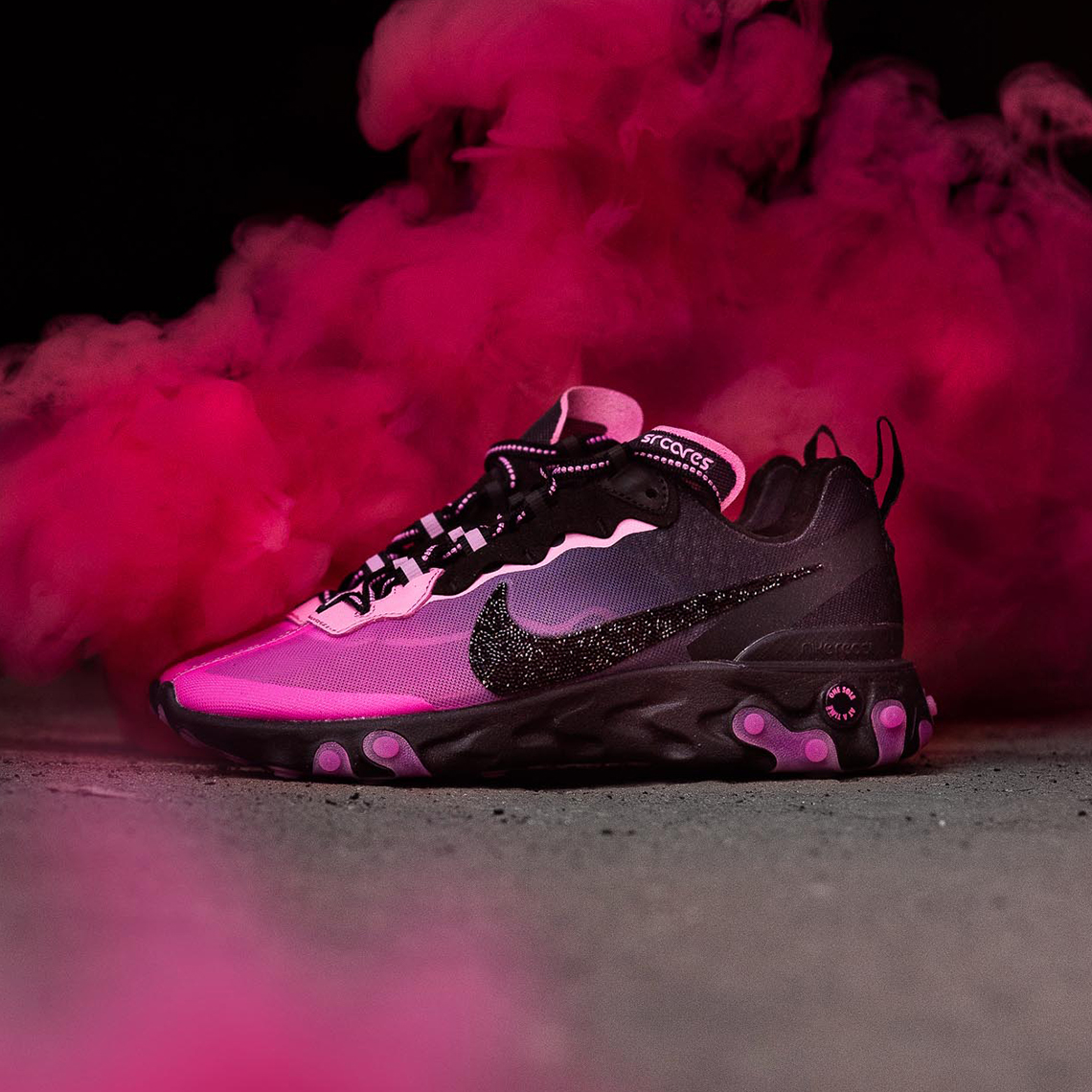 Sneaker Room Nike React Element 87 Black Pink Swarovski 1