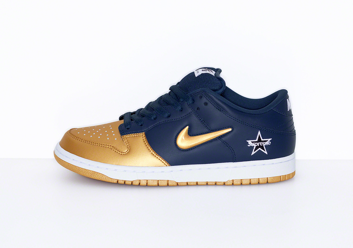 Supreme Dunk Gold Navy Release Date 2