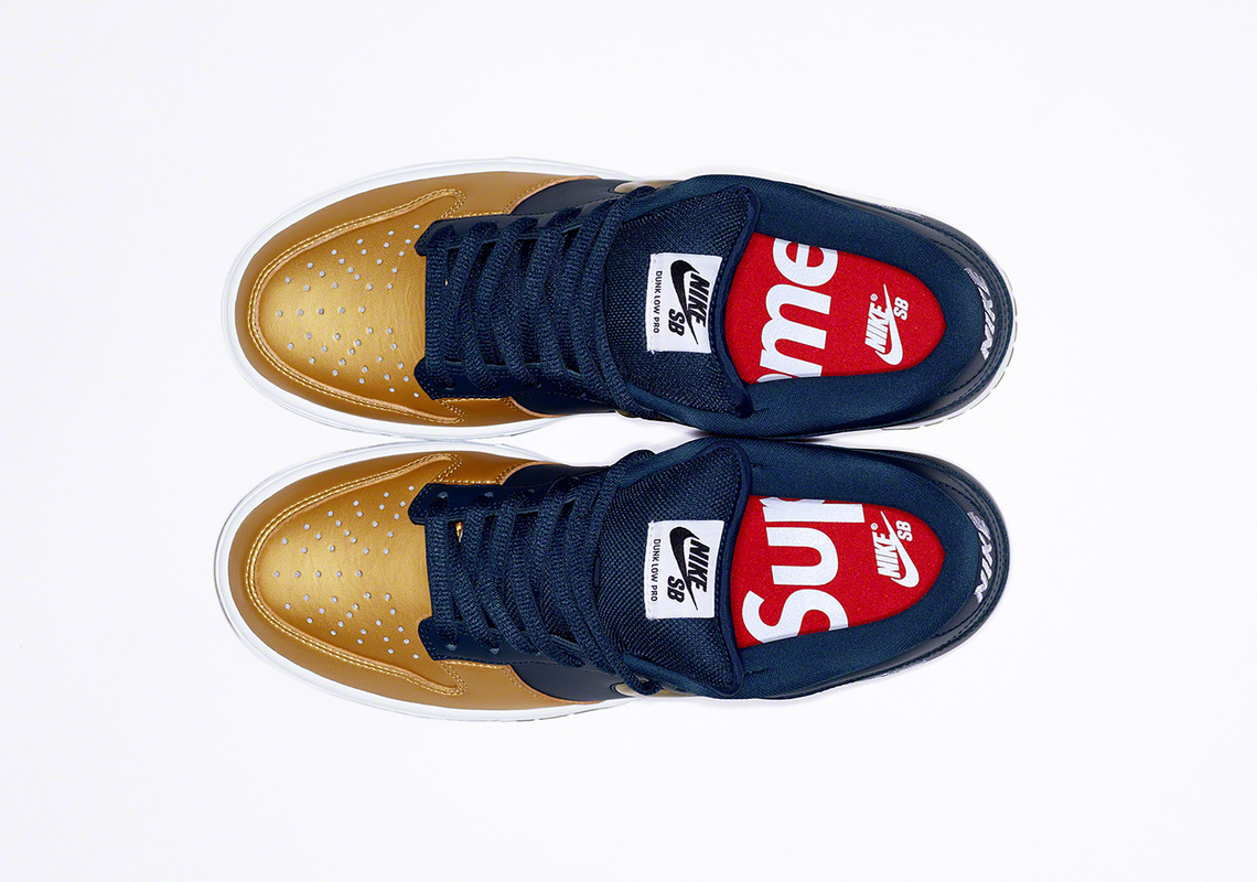 Supreme Dunk Gold Navy Release Date 3