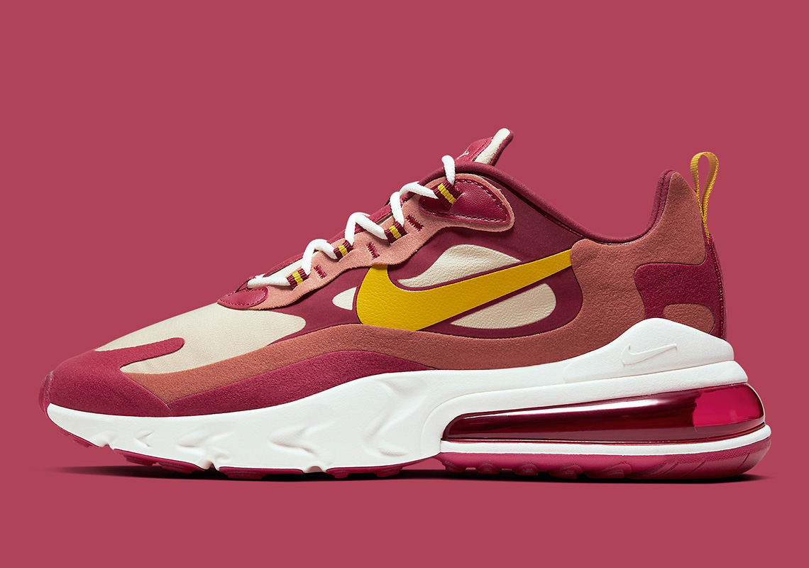 nike air max 270 react noble red team gold