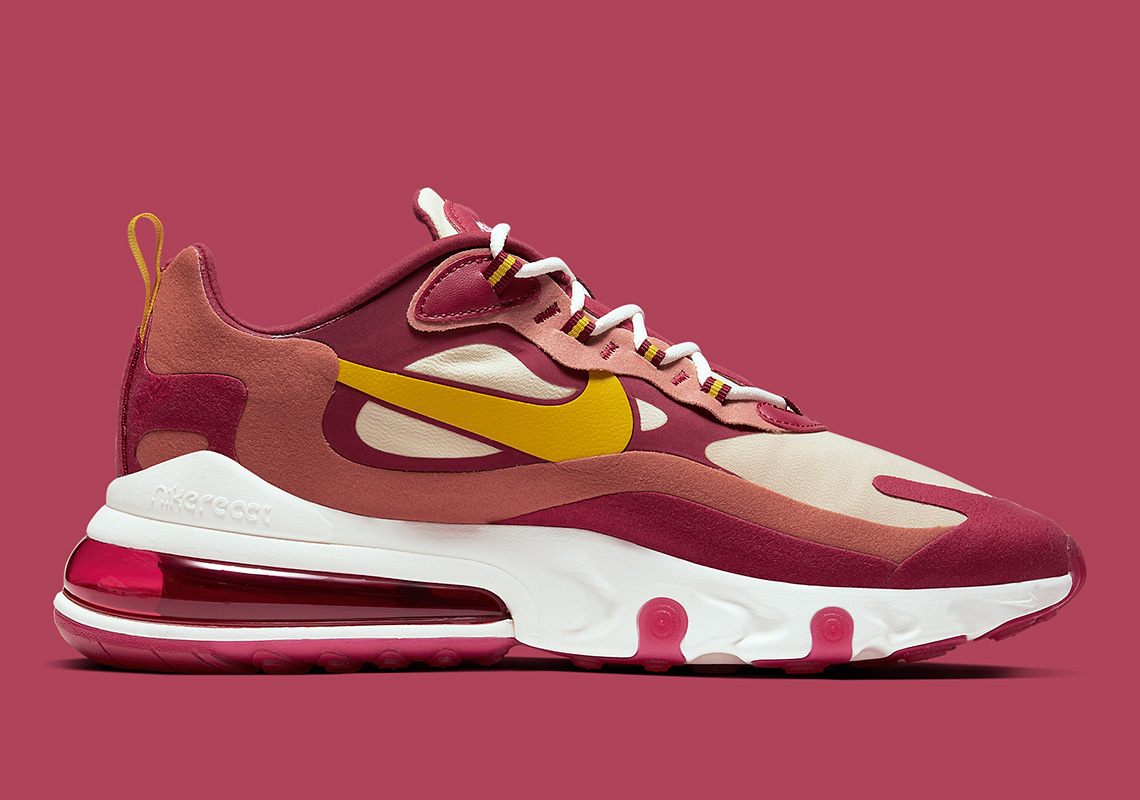 nike air max 270 react noble red team gold
