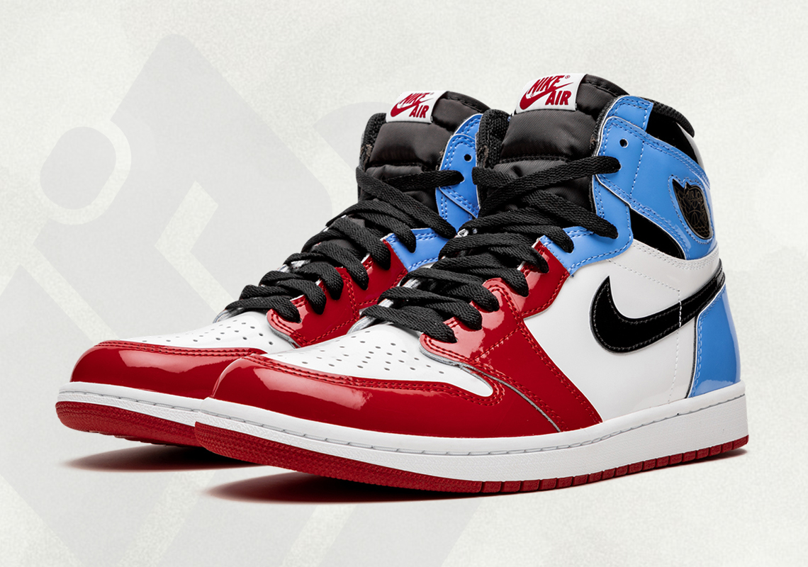 red and blue jordan 1