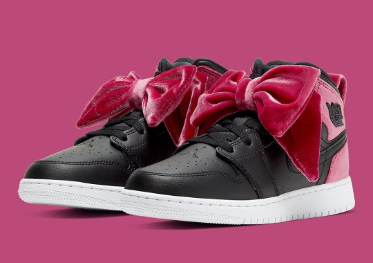 The Air Jordan 1 Mid Clips On Giant Pink Bows Exclusively For Girls