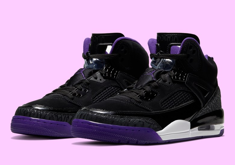 jordan spizike purple and white