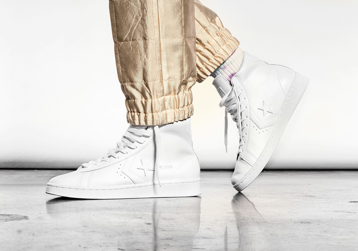 Converse Pro Leather Ss20 On Foot White 1