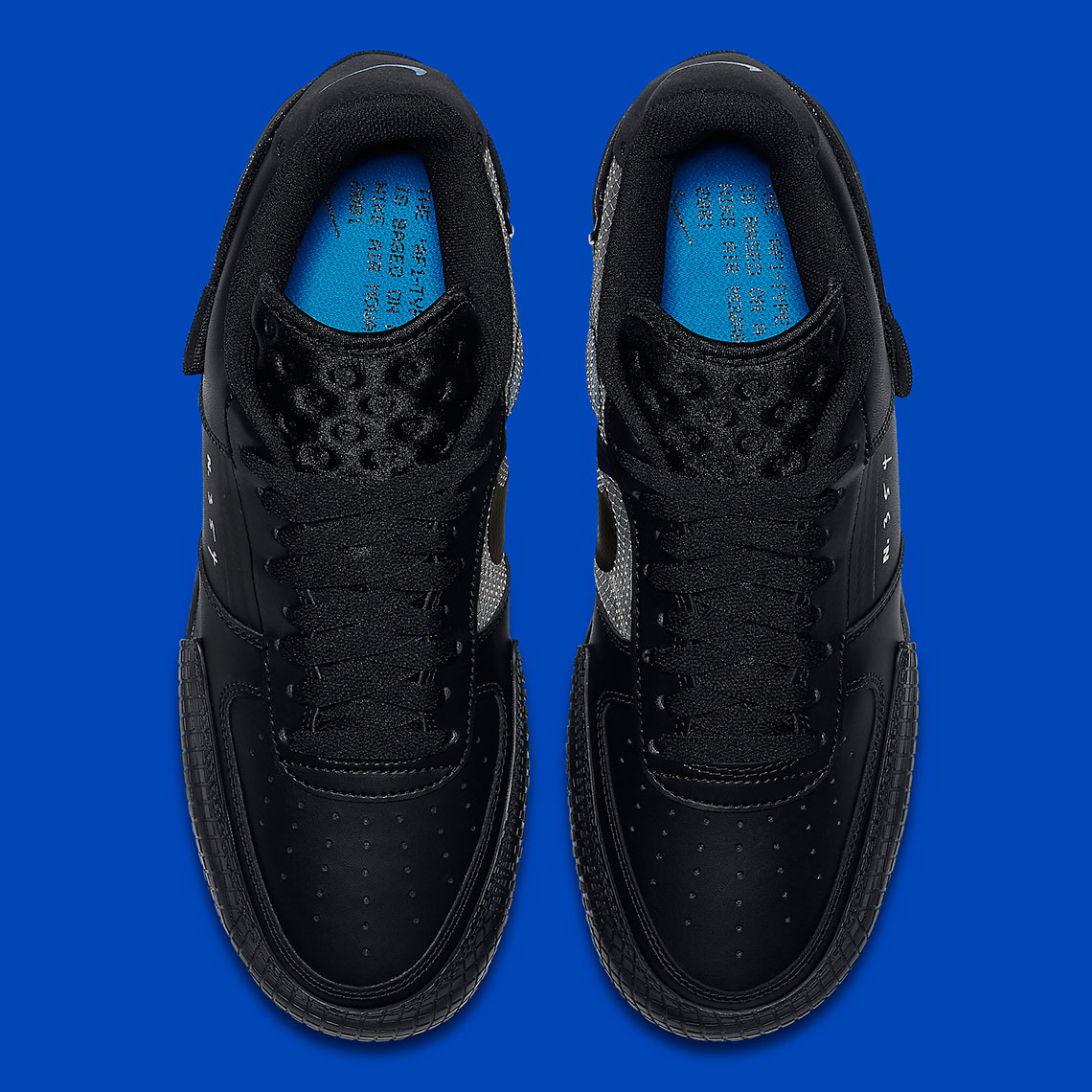 nike air force 1 type black blue