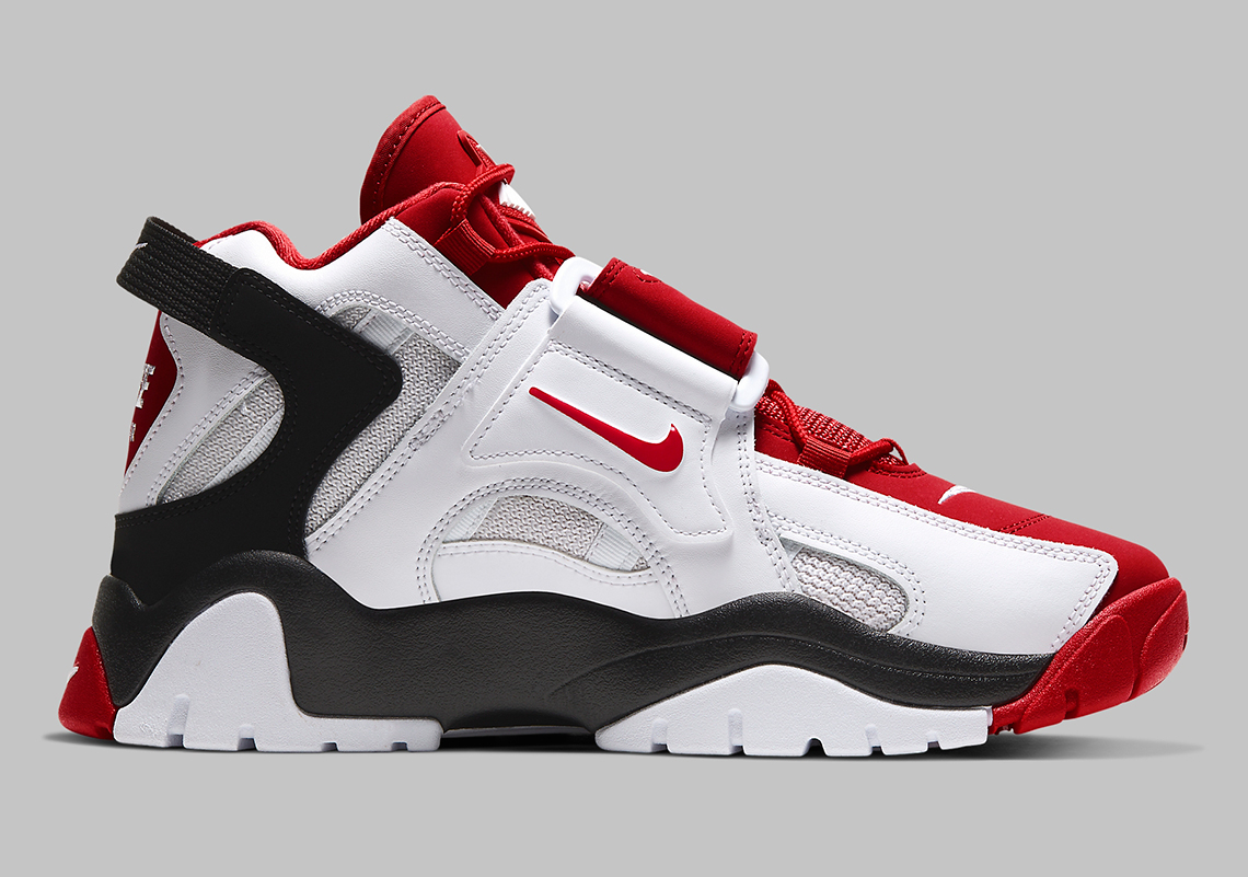 nike air barrage mid red white black