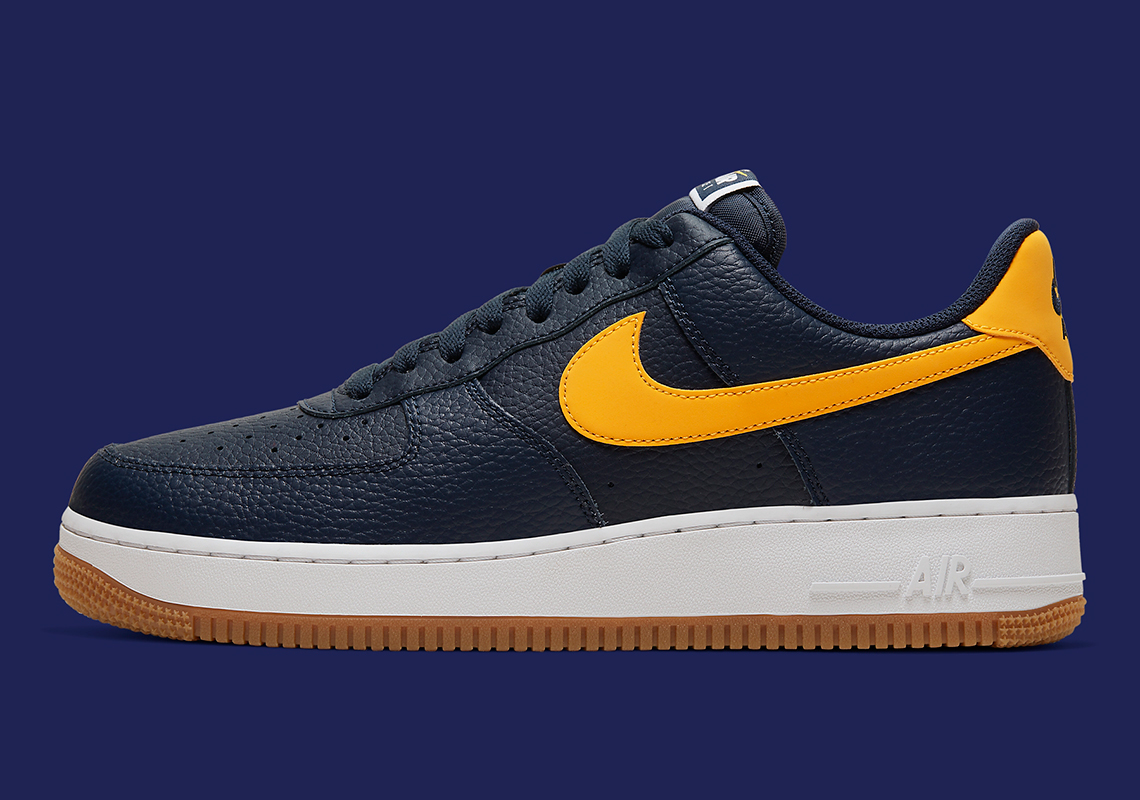 navy blue and yellow air force ones