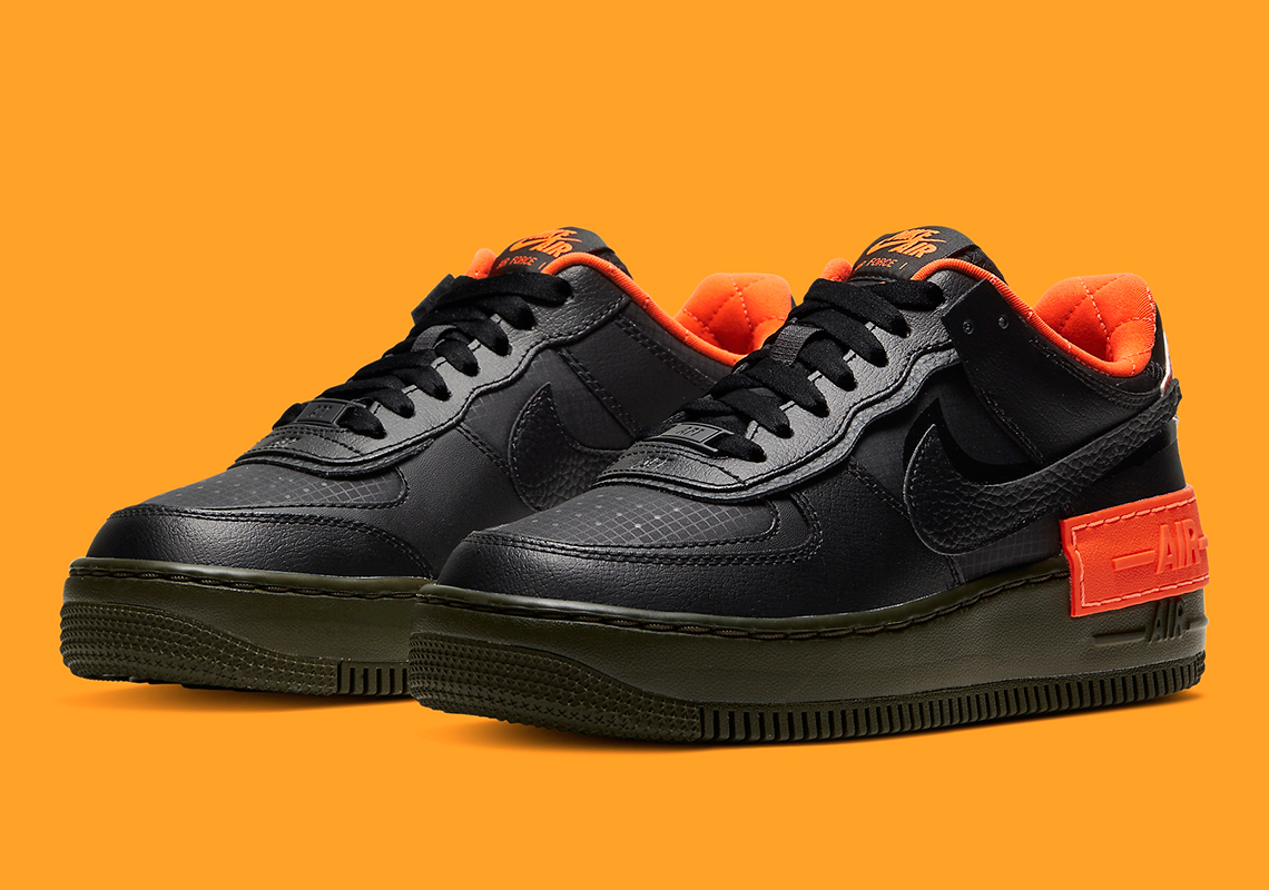 black and orange nike air force 1