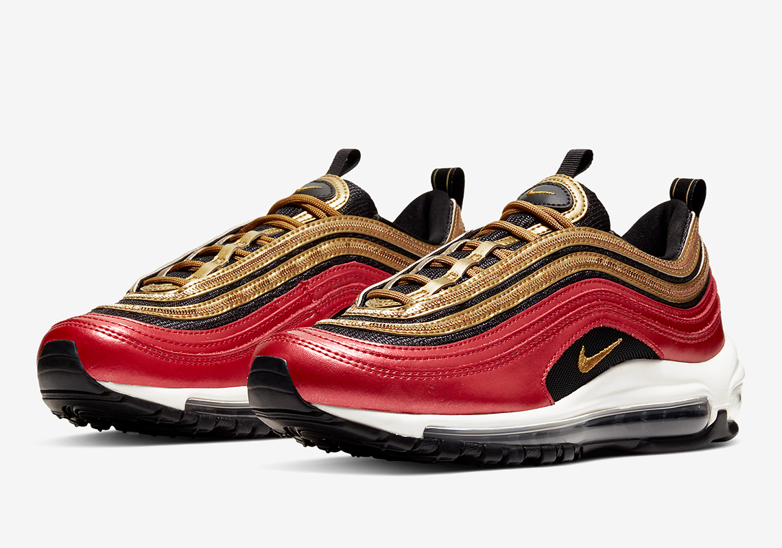 air max 97 trainers black red silver