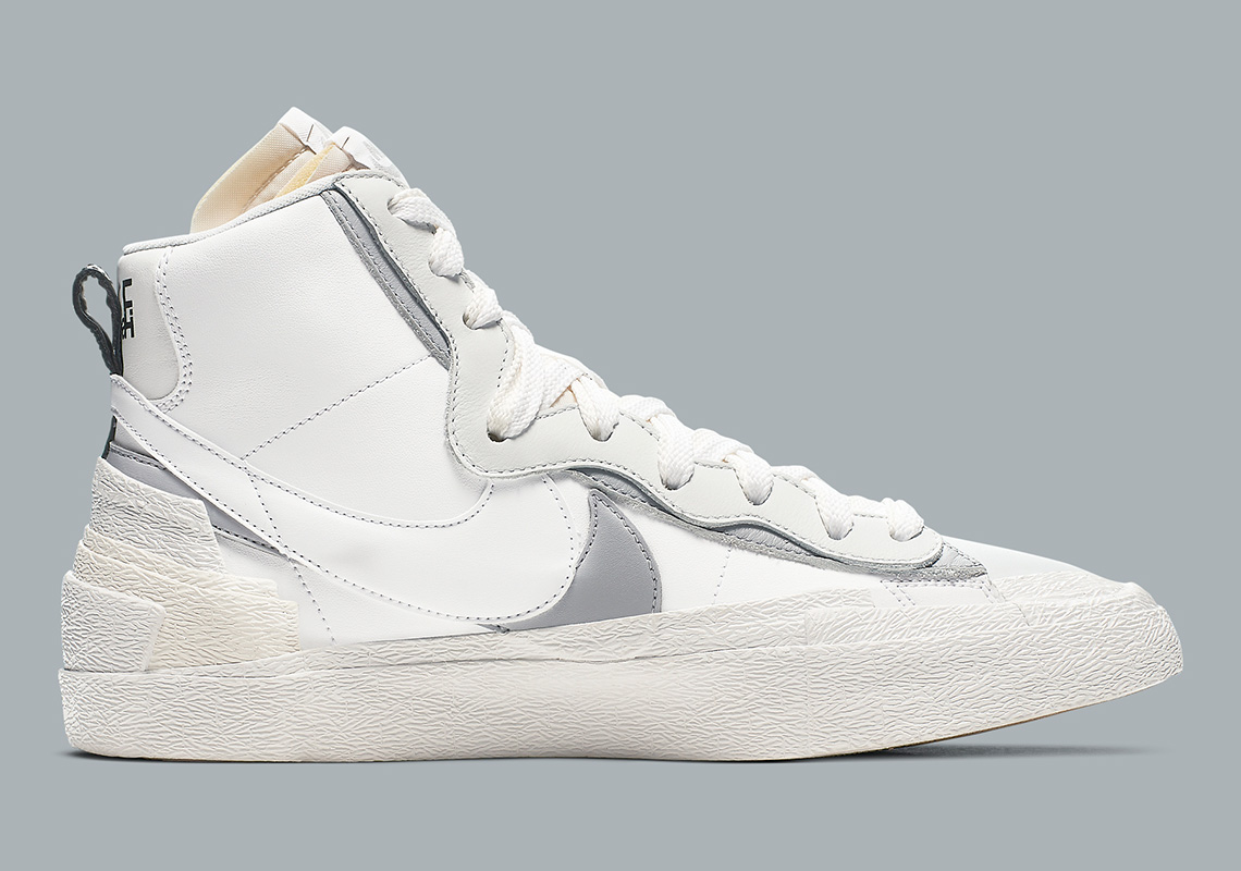 Sacai nike blazer mid white/wolf grey release date sale