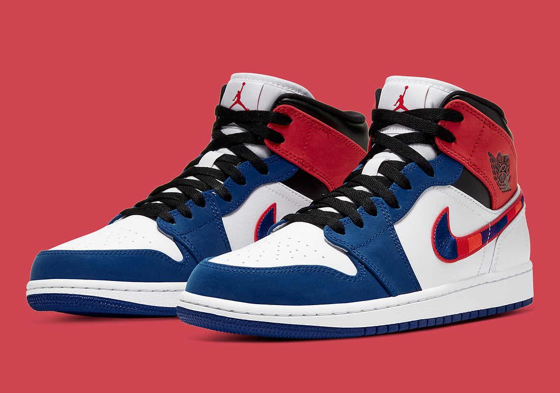 jordan 1 blue and red swoosh