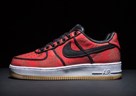 CLOT Reveals Full Red Layer For Upcoming Nike Air Force 1 “Black Silk”