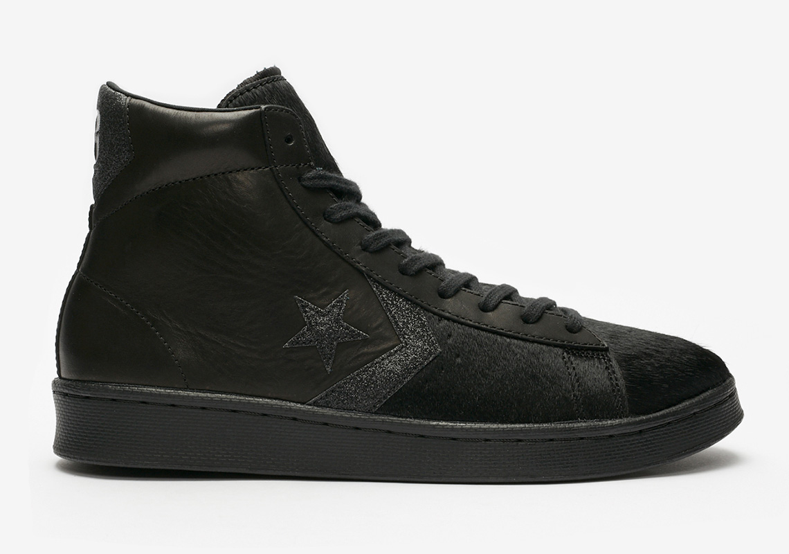 converse pro leather 76 mid black