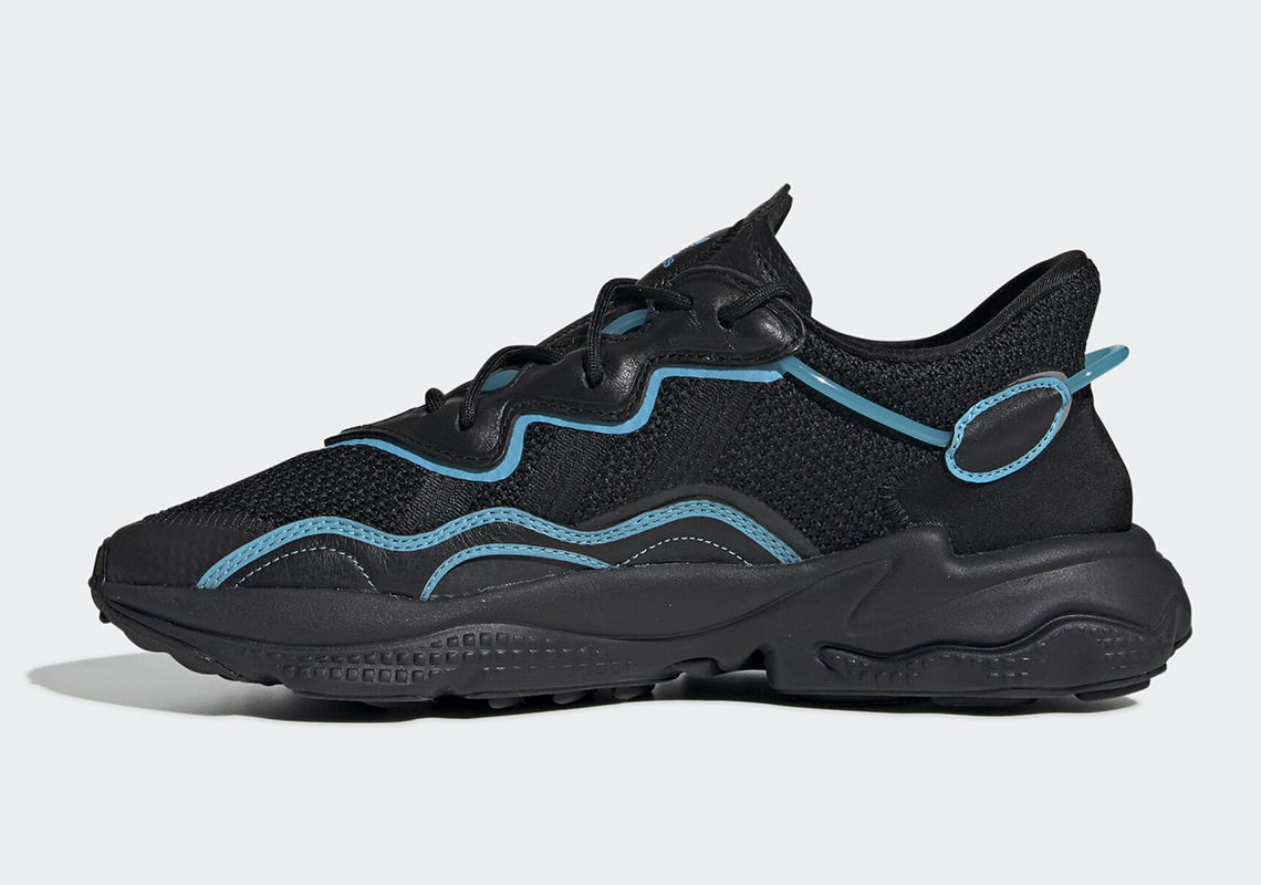 adidas ozweego core black bright cyan