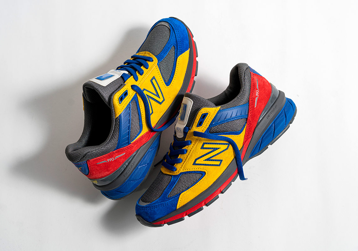 new balance 990 red yellow blue