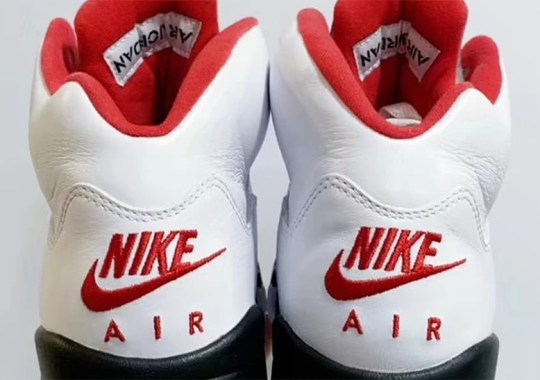 First Look At The Air Jordan 5 “Fire Red” With Nike Air