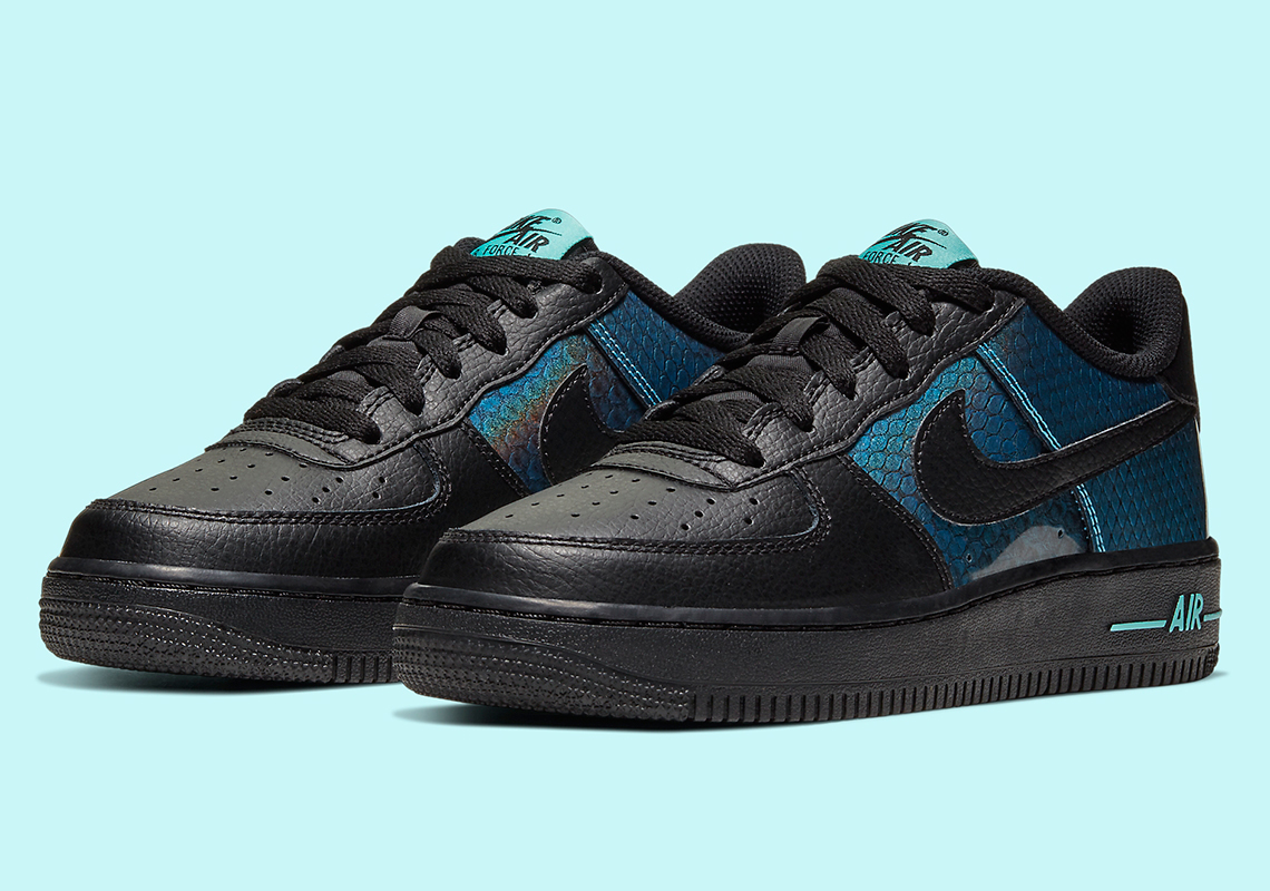 teal and black air force ones