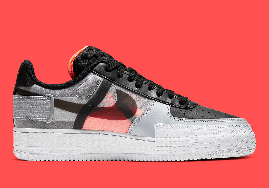 air force 1 type trainers black hyper crimson wolf grey white