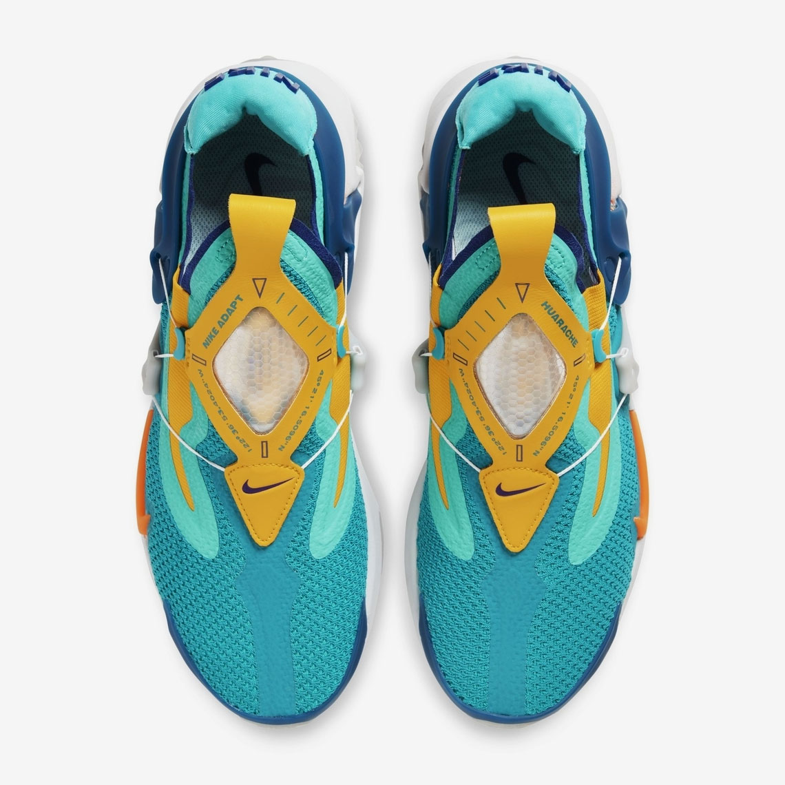 Nike Huarache Adapt Teal Yellow Gc 6