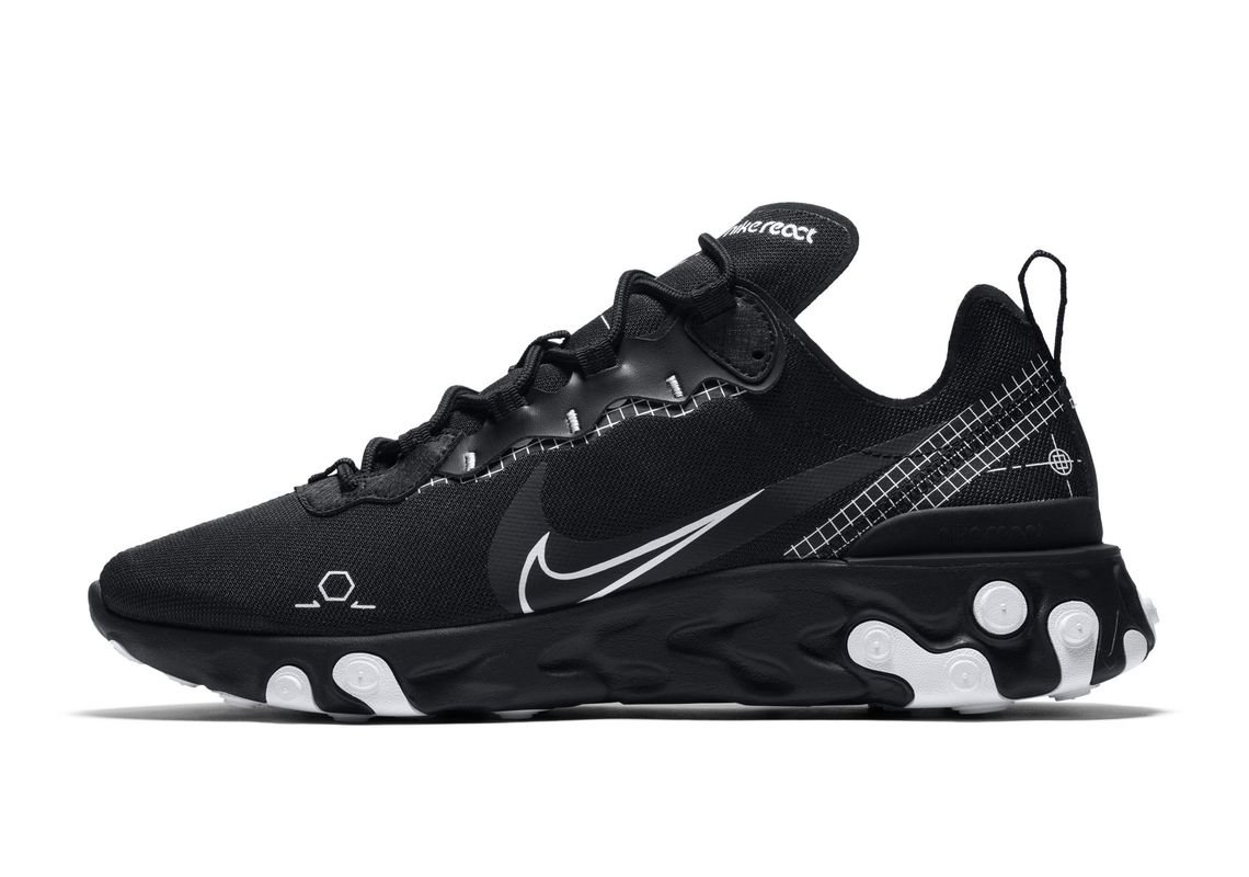 Nike React Element 55 Schematic Black 