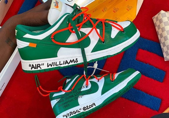 Virgil Abloh Shares A Look At Upcoming Off-White x Nike Dunk Low In Pine Green