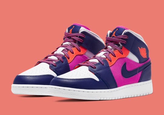 Corduroy Paneling Appears On The Air Jordan 1 Mid For Girls