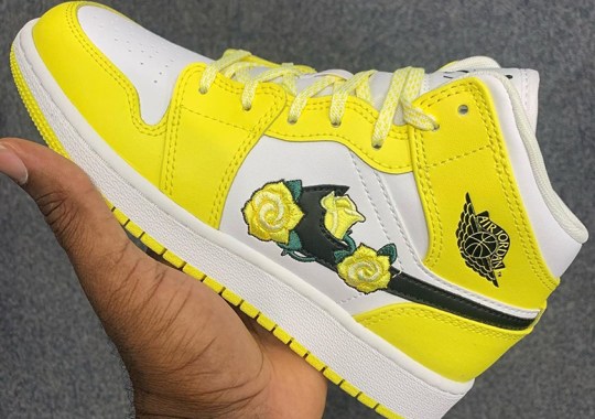 This Air Jordan 1 Mid Touches Up Its Swoosh With Floral Appliques
