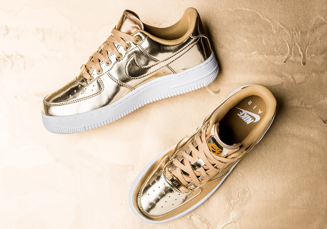 gold lined air force ones