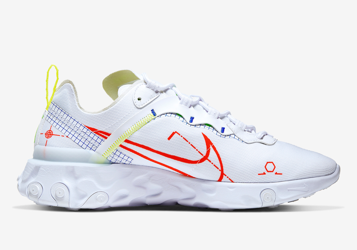 React Element 55 Trainers White Laser Crimson Racer Blue Off 60 Www Gmcanantnag Net