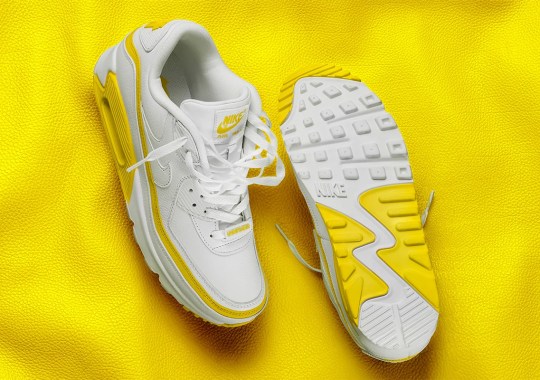 Official Images Of The UNDEFEATED x Nike Air Max 90 “White/Opti Yellow”