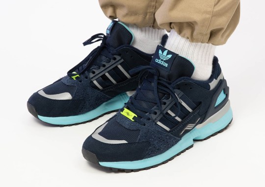 The adidas ZX 10.000C Gets Sharp Navy And Cool Aqua Uppers
