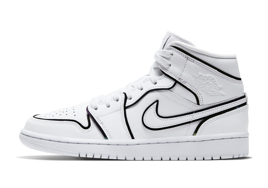 white black outline jordan 1