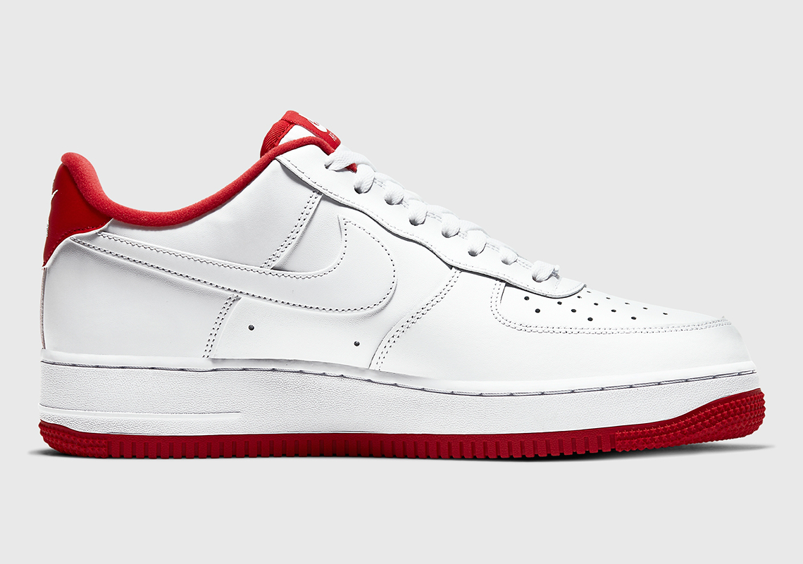 white and red air force 1s