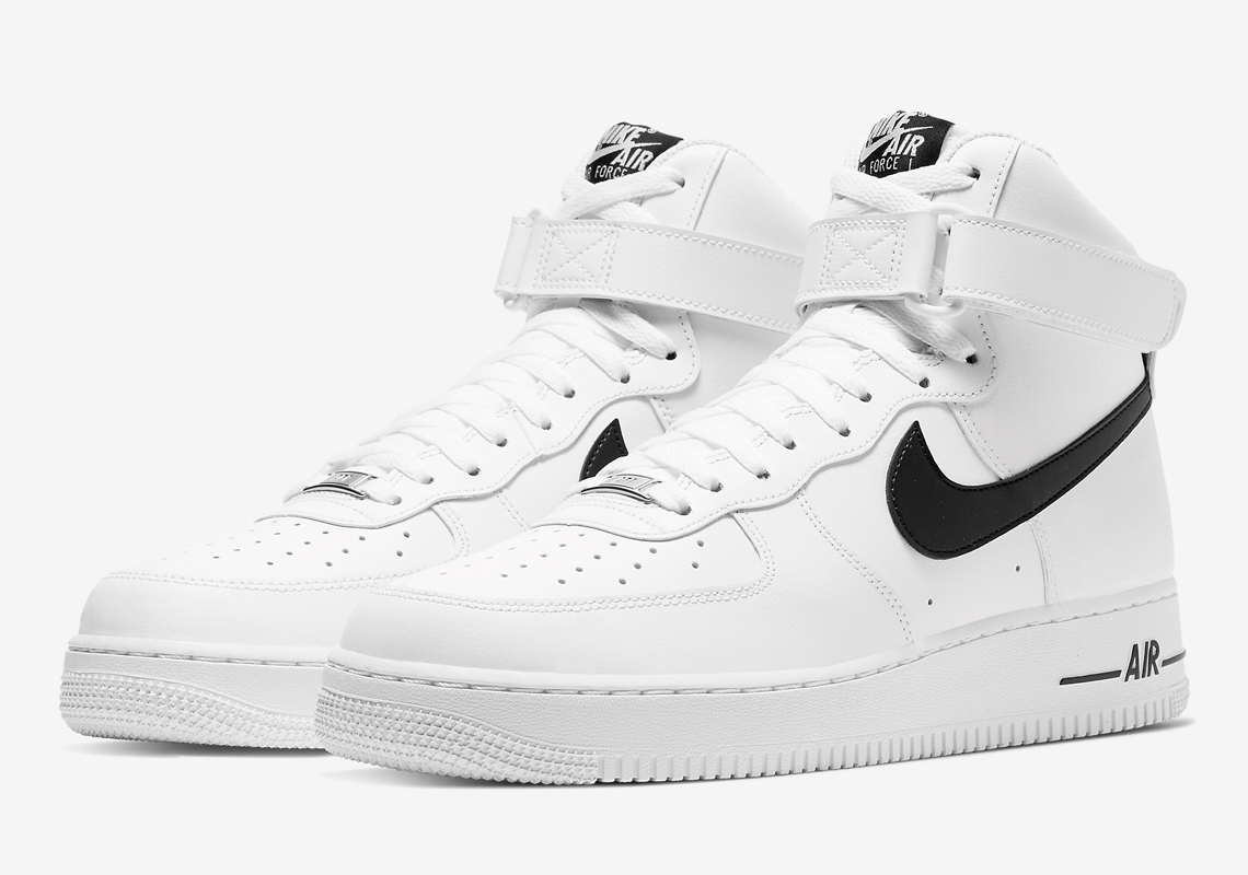 nike air force 1 black and white high tops