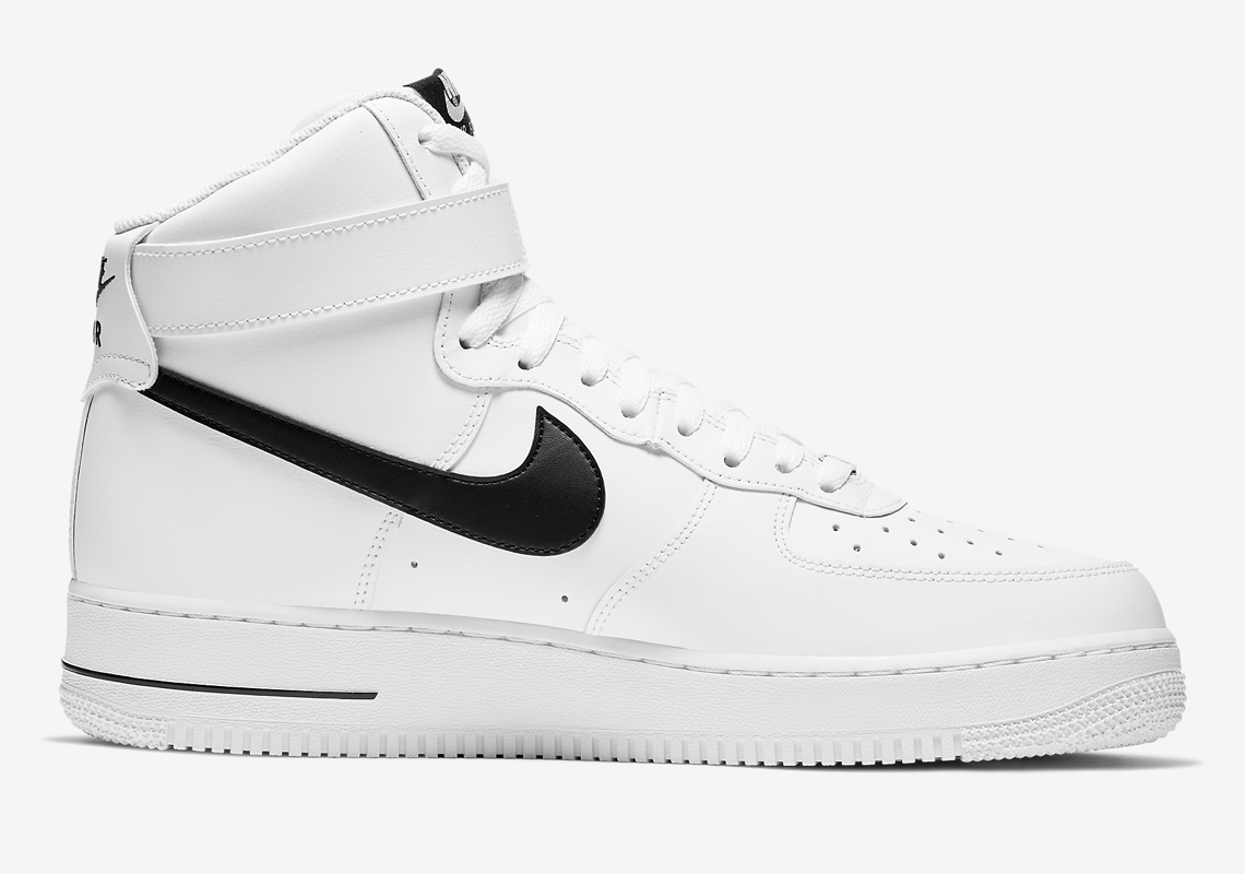 nike air force 1 black and white high top